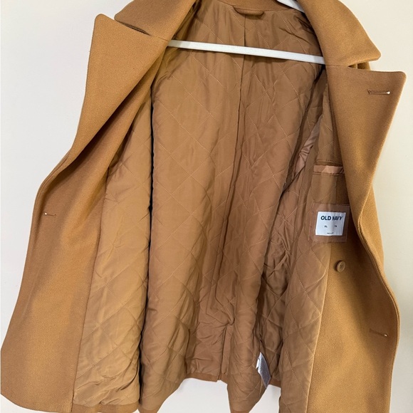 Old Navy Men's Double-Breasted Tan Pea Coat - Picture 7 of 9